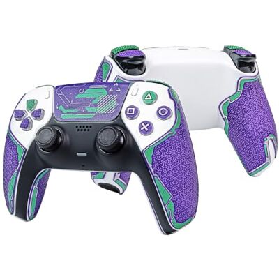 Shadow Controller Griffe für PS5 DualSense, Anti-Rutsch, Mehrtextur, Schweißabsorbierend, Vorgeschnittenes Grifftape Set (Violett, Grün & Silber, 2.0 für DualSense) Shadow Controller Griffe für PS5 DualSense, Anti-Rutsch, Mehrtextur, Schweißabsorbierend, Vorgeschnittenes Grifftape Set (Violett, Grün & Silber, 2.0 für DualSense)