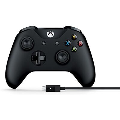 Microsoft 4N6-00001 Xbox Controller + Kabel für Windows, Schwarz Microsoft 4N6-00001 Xbox Controller + Kabel für Windows, Schwarz