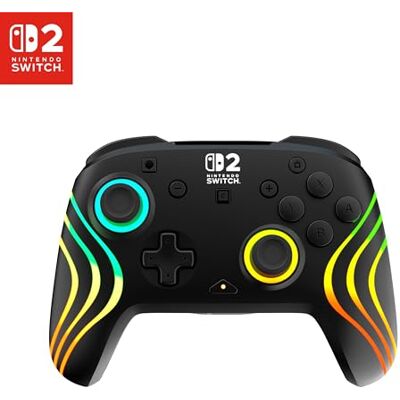 Turtle Beach Afterglow Wave kabelloser RGB-Controller, Nintendo Switch 2 Schwarz, Switch Lite/OLED, TMR-Thumbsticks, 20-Std.-Akku, 2 belegbare Rücktasten, Bewegungssteuerung, C-Button Turtle Beach Afterglow Wave kabelloser RGB-Controller, Nintendo Switch 2 Schwarz, Switch Lite/OLED, TMR-Thumbsticks, 20-Std.-Akku, 2 belegbare Rücktasten, Bewegungssteuerung, C-Button