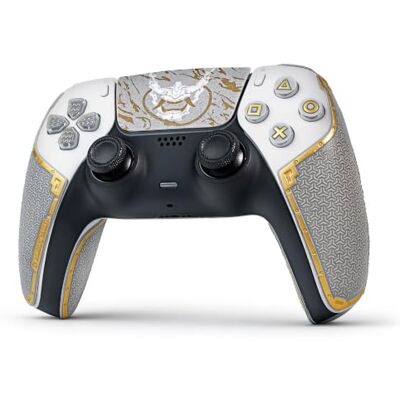Shadow Controller Griffe für PS5 DualSense, Anti-Rutsch, Mehrtextur, Schweißabsorbierend, Vorgeschnittenes Grifftape Set (Aschgrau & Gold, 2.0 für DualSense) Shadow Controller Griffe für PS5 DualSense, Anti-Rutsch, Mehrtextur, Schweißabsorbierend, Vorgeschnittenes Grifftape Set (Aschgrau & Gold, 2.0 für DualSense)
