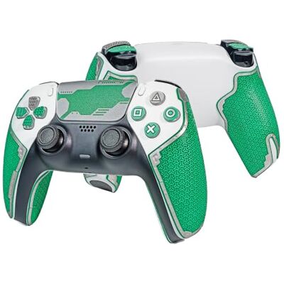 Shadow Controller Griffe für PS5 DualSense, Anti-Rutsch, Mehrtextur, Schweißabsorbierend, Vorgeschnittenes Grifftape Set (Gemstone Grün & Silber, 2.0 für DualSense) Shadow Controller Griffe für PS5 DualSense, Anti-Rutsch, Mehrtextur, Schweißabsorbierend, Vorgeschnittenes Grifftape Set (Gemstone Grün & Silber, 2.0 für DualSense)