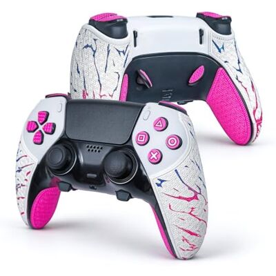 Shadow Controller Griffe für PS5 DualSense Edge – Anti-Rutsch, Mehrtextur, Schweißabsorbierend, Vorgeschnittenes Grifftape Set (Pink & Weiß, 2.0 für DualSense Edge) Shadow Controller Griffe für PS5 DualSense Edge – Anti-Rutsch, Mehrtextur, Schweißabsorbierend, Vorgeschnittenes Grifftape Set (Pink & Weiß, 2.0 für DualSense Edge)