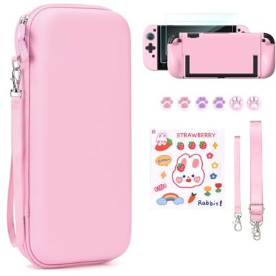 Younik Switch 2 Tasche Kompatibel mit NS Switch 2 (2025), 15-in-1 Switch 2 Zubehör-Set Inklusive Switch 2 Tragetasche mit 19 Spielkarten-Fächern, Schutzhülle für Switch 2 Konsole & J-Con (Rosa) Younik Switch 2 Tasche Kompatibel mit NS Switch 2 (2025), 15-in-1 Switch 2 Zubehör-Set Inklusive Switch 2 Tragetasche mit 19 Spielkarten-Fächern, Schutzhülle für Switch 2 Konsole & J-Con (Rosa)