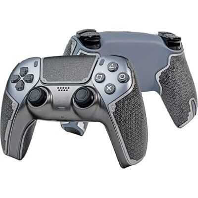 Shadow Controller Griffe für PS5 DualSense, Anti-Rutsch, Mehrtextur, Schweißabsorbierend, Vorgeschnittenes Grifftape Set (Metallisch Grau & Silber, 2.0 für DualSense) Shadow Controller Griffe für PS5 DualSense, Anti-Rutsch, Mehrtextur, Schweißabsorbierend, Vorgeschnittenes Grifftape Set (Metallisch Grau & Silber, 2.0 für DualSense)