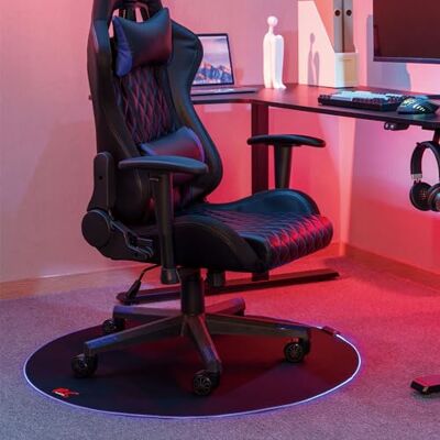 NanoRS RS171 Gaming Stuhlmatte mit RGB-Hintergrundbeleuchtung, Durchmesser: 100 cm, Bodenschutz, Bodenschutzmatte, Bürostuhl Unterlage, rutschfeste Oberfläche NanoRS RS171 Gaming Stuhlmatte mit RGB-Hintergrundbeleuchtung, Durchmesser: 100 cm, Bodenschutz, Bodenschutzmatte, Bürostuhl Unterlage, rutschfeste Oberfläche