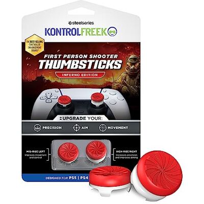 KontrolFreek FPS Freek Inferno für PlayStation 4 (PS4) und PlayStation 5 (PS5) Controller Performance Thumbsticks 1 High-Rise, 1 Mid-Rise Rot/Weiß KontrolFreek FPS Freek Inferno für PlayStation 4 (PS4) und PlayStation 5 (PS5) Controller Performance Thumbsticks 1 High-Rise, 1 Mid-Rise Rot/Weiß