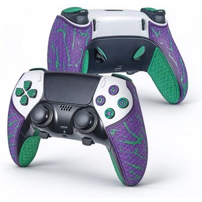 Shadow Controller Griffe für PS5 DualSense Edge – Anti-Rutsch, Mehrtextur, Schweißabsorbierend, Vorgeschnittenes Grifftape Set (Lila & Grün, 2.0 für DualSense Edge) Shadow Controller Griffe für PS5 DualSense Edge – Anti-Rutsch, Mehrtextur, Schweißabsorbierend, Vorgeschnittenes Grifftape Set (Lila & Grün, 2.0 für DualSense Edge)