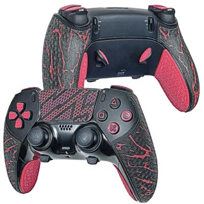 Shadow Controller Griffe für PS5 DualSense Edge – Anti-Rutsch, Mehrtextur, Schweißabsorbierend, Vorgeschnittenes Grifftape Set (Schwarz & Rot, 2.0 für DualSense Edge) Shadow Controller Griffe für PS5 DualSense Edge – Anti-Rutsch, Mehrtextur, Schweißabsorbierend, Vorgeschnittenes Grifftape Set (Schwarz & Rot, 2.0 für DualSense Edge)