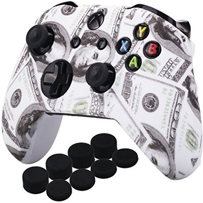YoRHa Druckgummi-Silikonhülle für Xbox One S/X Controller x 1 (US Dollar) mit Pro Daumengriffen, 8 Stück YoRHa Druckgummi-Silikonhülle für Xbox One S/X Controller x 1 (US Dollar) mit Pro Daumengriffen, 8 Stück