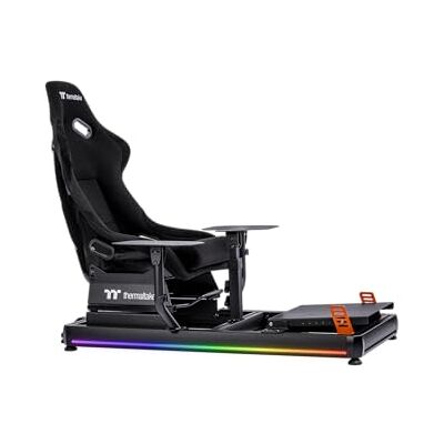 Thermaltake GF500 Flight Simulator Cockpit Schwarz Flight Sim Rig Alu/Stahl Rahmen Fiberglas Sitz verstellbare Yoke/Joystick/Pedal Mounts Sitzschiene 22 cm bis 120 kg Thermaltake GF500 Flight Simulator Cockpit Schwarz Flight Sim Rig Alu/Stahl Rahmen Fiberglas Sitz verstellbare Yoke/Joystick/Pedal Mounts Sitzschiene 22 cm bis 120 kg