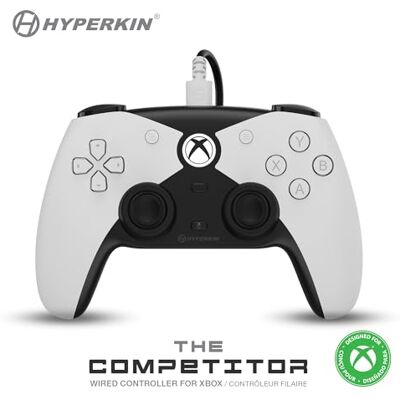 Hyperkin Competitor Wired Controller für Xbox Series X S, Xbox One, PC – Offiziell lizenziert für Xbox Hall-Effekt-Joysticks Impuls-Trigger symmetr. Layout präzises Steuerkreuz Rückseitentasten weiß Hyperkin Competitor Wired Controller für Xbox Series X S, Xbox One, PC – Offiziell lizenziert für Xbox Hall-Effekt-Joysticks Impuls-Trigger symmetr. Layout präzises Steuerkreuz Rückseitentasten weiß