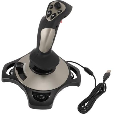 Jelquix Kabelgebundener PC-Flug-Joystick mit Vibrationskontrolle für PC Laptop 7 8 10 11, Multifunktionaler Flug-Stick für Flugsimulator-Spiel-Computer, ABS-Material Jelquix Kabelgebundener PC-Flug-Joystick mit Vibrationskontrolle für PC Laptop 7 8 10 11, Multifunktionaler Flug-Stick für Flugsimulator-Spiel-Computer, ABS-Material