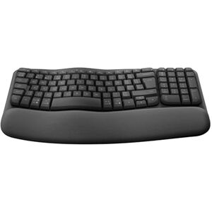 Logitech Wave Keys for Business, kabellose ergonomische Tastatur mit gepolsterter Handballenauflage – Grafit, Französisches AZERTY-Layout Logitech Wave Keys for Business, kabellose ergonomische Tastatur mit gepolsterter Handballenauflage – Grafit, Französisches AZERTY-Layout