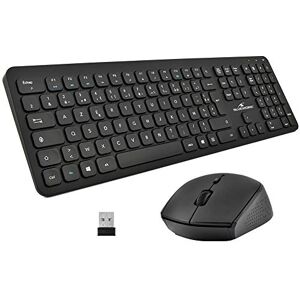 Bluestork Easy Slim Kabellose Tastatur und Maus Wireless 2,4 GHz Leise Klicks Ultra Slim Design Ergonomisch AZERTY (Schwarz) Bluestork Easy Slim Kabellose Tastatur und Maus Wireless 2,4 GHz Leise Klicks Ultra Slim Design Ergonomisch AZERTY (Schwarz)