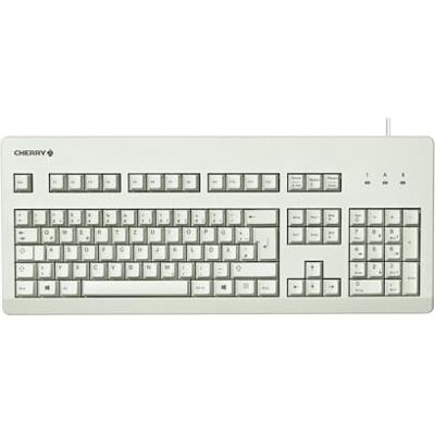 CHERRY G80-3000, Kabelgebundene Mechanische Tastatur, EU-Layout (QWERTY), USB-Anschluss, Robust, Programmierbare Tasten, MX Blue Switches, Hellgrau CHERRY G80-3000, Kabelgebundene Mechanische Tastatur, EU-Layout (QWERTY), USB-Anschluss, Robust, Programmierbare Tasten, MX Blue Switches, Hellgrau