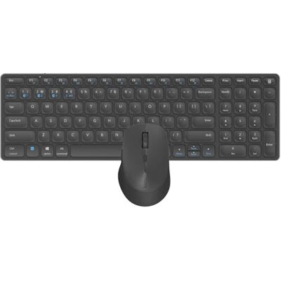 Rapoo Kabellose Tastatur und Maus 9700M (QWERTY-Tastatur und ergonomische Bluetooth-Maus, kompatibel mit Windows und Mac, Akku, leises Klicken, Verbindung mit Mehreren Geräten) Schwarz Rapoo Kabellose Tastatur und Maus 9700M (QWERTY-Tastatur und ergonomische Bluetooth-Maus, kompatibel mit Windows und Mac, Akku, leises Klicken, Verbindung mit Mehreren Geräten) Schwarz
