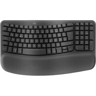 Logitech Wave Keys kabellose ergonomische Tastatur Grafit, Skandinavisches QWERTY-Layout Logitech Wave Keys kabellose ergonomische Tastatur Grafit, Skandinavisches QWERTY-Layout
