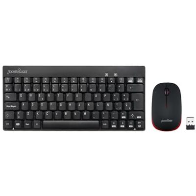 Perixx PERIDUO-712 Combo Teclado Pequeño y Ratón Inalámbrico, Color Negro, Español QWERTY Con Ñ Perixx PERIDUO-712 Combo Teclado Pequeño y Ratón Inalámbrico, Color Negro, Español QWERTY Con Ñ