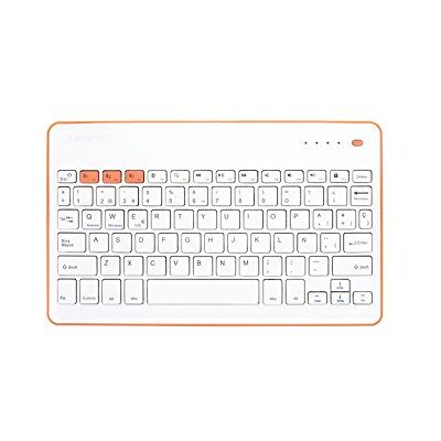 Silver HT Drahtlose Tastatur in Spanisch, kompatibel mit Smart TV, Desktop-Computer, Smartphone und Tablet, Weiß / Pfirsichfarben Silver HT Drahtlose Tastatur in Spanisch, kompatibel mit Smart TV, Desktop-Computer, Smartphone und Tablet, Weiß / Pfirsichfarben
