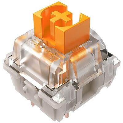 Razer Mechanische Schalter Ersatzpaket für Gaming-Tastatur: Gen-3 orange taktile Schalter – 2,0 mm Betätigungspunkt bei 50 g – transparentes Gehäuse – 3-polig – Box-Stil Kreuzschaft – 36 Stück Razer Mechanische Schalter Ersatzpaket für Gaming-Tastatur: Gen-3 orange taktile Schalter – 2,0 mm Betätigungspunkt bei 50 g – transparentes Gehäuse – 3-polig – Box-Stil Kreuzschaft – 36 Stück