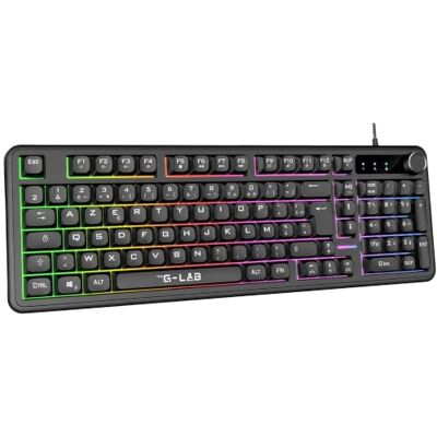 THE G-LAB Keyz Caesium EX B Gaming-Tastatur, kabelgebunden, AZERTY, 98%, reaktionsschnelle und leise, Anti-Ghosting mit 26 Tasten, Rainbow-Hintergrundbeleuchtung, Lautstärkeregler, Gaming-Tastatur PC THE G-LAB Keyz Caesium EX B Gaming-Tastatur, kabelgebunden, AZERTY, 98%, reaktionsschnelle und leise, Anti-Ghosting mit 26 Tasten, Rainbow-Hintergrundbeleuchtung, Lautstärkeregler, Gaming-Tastatur PC