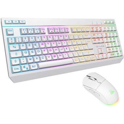 THE G-LAB Combo Tungsten EX – kabellose Tastatur – Dreifache Verbindung 2,4 GHz/BT/kabelgebunden – Gaming-Tastatur AZERTY FR, RGB & Custom Makros – kabellose Gaming-Maus 6400 dpi – PC/PS4/PS5 (weiß) THE G-LAB Combo Tungsten EX – kabellose Tastatur – Dreifache Verbindung 2,4 GHz/BT/kabelgebunden – Gaming-Tastatur AZERTY FR, RGB & Custom Makros – kabellose Gaming-Maus 6400 dpi – PC/PS4/PS5 (weiß)