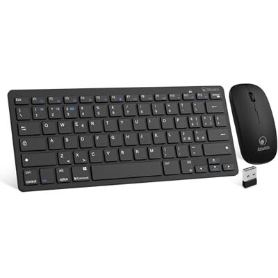 Atlantis Argo 900Pro Combo Kit Mini-Tastatur + Maus, kabellos, RF + Bluetooth, QWERTY 78 Tasten Chocolate Key, für PC/Notebook/Smartphone/Tablet/iOS/Android, Schwarz Atlantis Argo 900Pro Combo Kit Mini-Tastatur + Maus, kabellos, RF + Bluetooth, QWERTY 78 Tasten Chocolate Key, für PC/Notebook/Smartphone/Tablet/iOS/Android, Schwarz