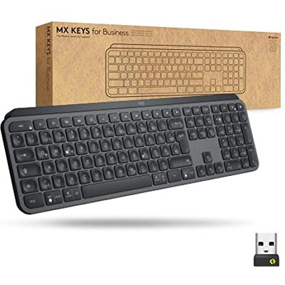 Logitech MX Keys for Business kabellose Tastatur mit Tastenbeleuchtung, leise Tasten Perfect Stroke, Logi Bolt, Bluetooth, wiederaufladbar, Windows/Mac/Chrome/Linux, Deutsches QWERTZ-Layout Graphit Logitech MX Keys for Business kabellose Tastatur mit Tastenbeleuchtung, leise Tasten Perfect Stroke, Logi Bolt, Bluetooth, wiederaufladbar, Windows/Mac/Chrome/Linux, Deutsches QWERTZ-Layout Graphit