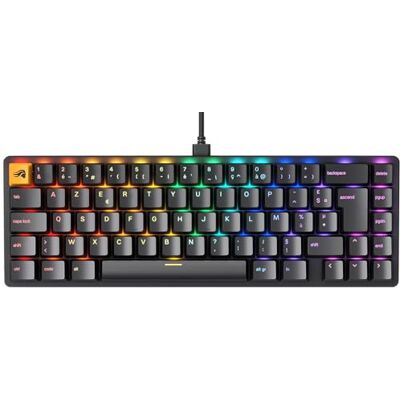 GLORIOUS Gaming GMMK 2 Compact (65%) Mechanisches Gaming-Keyboard, Aluminiumrahmen, anpassbar, Doubleshot-Kappen, Fox Schalter, tastenweise RGB Französische AZERTY-Belegung Schwarz GLORIOUS Gaming GMMK 2 Compact (65%) Mechanisches Gaming-Keyboard, Aluminiumrahmen, anpassbar, Doubleshot-Kappen, Fox Schalter, tastenweise RGB Französische AZERTY-Belegung Schwarz