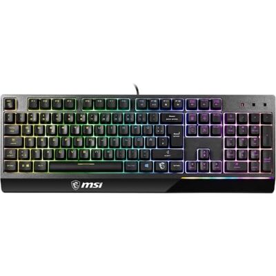 MSI Vigor GK30 Kabelgebundene Gaming-Tastatur DE Schwarz QWERTZ, DE Layout Mechanische Membran-Switches, wasserfest, RGB Mystic Light, Beleuchtungs- & Media-Hotkeys, Full-Size MSI Vigor GK30 Kabelgebundene Gaming-Tastatur DE Schwarz QWERTZ, DE Layout Mechanische Membran-Switches, wasserfest, RGB Mystic Light, Beleuchtungs- & Media-Hotkeys, Full-Size