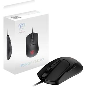 MSI Forge GM100 Gaming-Maus – 6400 DPI optischer Sensor, symmetrisch, 10 Mio. Klickschalter, 7 Tasten, 8 ms Latenz, RGB-LED, 108 g – verkabelt MSI Forge GM100 Gaming-Maus – 6400 DPI optischer Sensor, symmetrisch, 10 Mio. Klickschalter, 7 Tasten, 8 ms Latenz, RGB-LED, 108 g – verkabelt