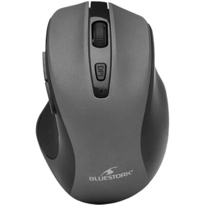 Bluestork M-WL-OFF75 – Kabellose Maus mit Doppelverbindung: Bluetooth & 2,4 GHz USB – Wiederaufladbar, Ergonomisch, Ambidextrisch, Leise, 1600 DPI, 30 Stunden Akkulaufzeit – Für PC & Mac – Grau Bluestork M-WL-OFF75 – Kabellose Maus mit Doppelverbindung: Bluetooth & 2,4 GHz USB – Wiederaufladbar, Ergonomisch, Ambidextrisch, Leise, 1600 DPI, 30 Stunden Akkulaufzeit – Für PC & Mac – Grau