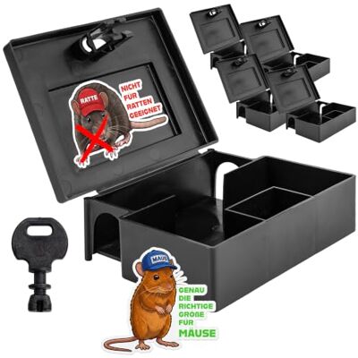 Petigi Mäuseköderbox, Köderbox für Mäuse, Köderstation zur Nagetierbekämpfung und Mäuseabwehr, Kinder- und Haustiersicher, Modell: 03 Maus, Anzahl: 5 Petigi Mäuseköderbox, Köderbox für Mäuse, Köderstation zur Nagetierbekämpfung und Mäuseabwehr, Kinder- und Haustiersicher, Modell: 03 Maus, Anzahl: 5