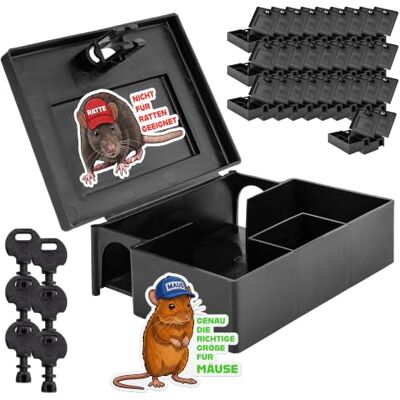 Petigi Mäuseköderbox, Köderbox für Mäuse, Köderstation zur Nagetierbekämpfung und Mäuseabwehr, Kinder- und Haustiersicher, Modell: 03 Maus, Anzahl: 30 Petigi Mäuseköderbox, Köderbox für Mäuse, Köderstation zur Nagetierbekämpfung und Mäuseabwehr, Kinder- und Haustiersicher, Modell: 03 Maus, Anzahl: 30
