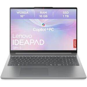 Lenovo IdeaPad Slim 5 Laptop Copilot+ PC 16"WUXGA Display AMD Ryzen AI 7 350 1TB SSD 16GB RAM AMD Radeon 860M Grafik QWERTZ Beleuchtet Windows 11 Luna Grau 3 Monate Premium Care Lenovo IdeaPad Slim 5 Laptop Copilot+ PC 16"WUXGA Display AMD Ryzen AI 7 350 1TB SSD 16GB RAM AMD Radeon 860M Grafik QWERTZ Beleuchtet Windows 11 Luna Grau 3 Monate Premium Care