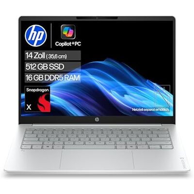 HP OmniBook 3 Laptop (14" 2K Display, Snapdragon, Copilot+, 16 GB RAM, 512 GB, Win 11, QWERTZ) Silber HP OmniBook 3 Laptop (14" 2K Display, Snapdragon, Copilot+, 16 GB RAM, 512 GB, Win 11, QWERTZ) Silber