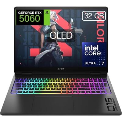 HP Omen MAX Gaming-Laptop, 40,6 cm (16 Zoll), OLED 240 Hz, Ultra 7-255HX, 32 GB RAM, 1 TB, NVIDIA GeForce RTX 5060 8 GB, FreeDos, Schwarz, QWERTY-Tastatur Spanisch HP Omen MAX Gaming-Laptop, 40,6 cm (16 Zoll), OLED 240 Hz, Ultra 7-255HX, 32 GB RAM, 1 TB, NVIDIA GeForce RTX 5060 8 GB, FreeDos, Schwarz, QWERTY-Tastatur Spanisch