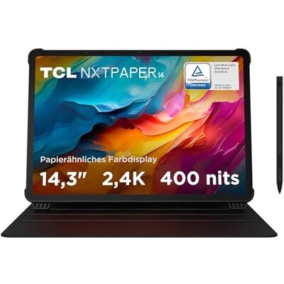 TCL NXTPAPER 14 Tablet mit Flipcase und T-Pen, 14,3" 2.4K NXTPAPER Display, 256GB Speicher, 8GB RAM (+8GB RAM-Erweiterung), 10.000mAh Akku, 33W PD Schnellladen, Android WiFi Tablet, Grau TCL NXTPAPER 14 Tablet mit Flipcase und T-Pen, 14,3" 2.4K NXTPAPER Display, 256GB Speicher, 8GB RAM (+8GB RAM-Erweiterung), 10.000mAh Akku, 33W PD Schnellladen, Android WiFi Tablet, Grau