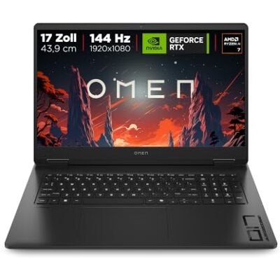 HP Omen Gaming Laptop (17.3" FHD Display, AMD Ryzen AI 7, NVIDIA GeForce RTX 5060, 16GB RAM, 512GB, Win11, QWERTZ) Schwarz HP Omen Gaming Laptop (17.3" FHD Display, AMD Ryzen AI 7, NVIDIA GeForce RTX 5060, 16GB RAM, 512GB, Win11, QWERTZ) Schwarz