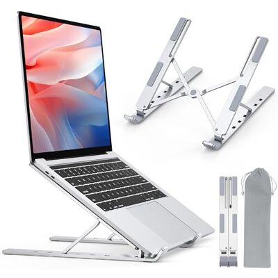 Babacom Laptop Ständer, Belüfteter Faltbarer Aluminium Notebook Ständer für Kühlung, Verstellbare Laptop Halterung Kompatibel mit MacBook Air Pro, Huawei, Lenovo, Dell XPS,HP, Alle 10”-15,6” Laptops Babacom Laptop Ständer, Belüfteter Faltbarer Aluminium Notebook Ständer für Kühlung, Verstellbare Laptop Halterung Kompatibel mit MacBook Air Pro, Huawei, Lenovo, Dell XPS,HP, Alle 10”-15,6” Laptops