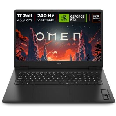 HP Omen Gaming Laptop (17.3" QHD Display, AMD Ryzen AI 7, NVIDIA GeForce RTX 5070, 24GB RAM, 1TB, Win11, QWERTZ) Schwarz HP Omen Gaming Laptop (17.3" QHD Display, AMD Ryzen AI 7, NVIDIA GeForce RTX 5070, 24GB RAM, 1TB, Win11, QWERTZ) Schwarz