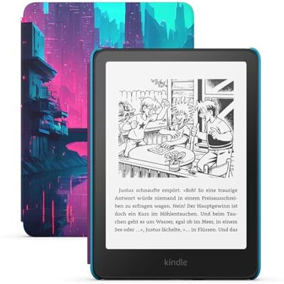 Amazon Kindle Paperwhite Kids (neueste Generation) – Größeres, blendfreies 7-Zoll-Display – Mit Kindle lesen Kinder durchschnittlich mehr als mehr als 45 Minuten – 16 GB – Cyber-Skyline-Design Amazon Kindle Paperwhite Kids (neueste Generation) – Größeres, blendfreies 7-Zoll-Display – Mit Kindle lesen Kinder durchschnittlich mehr als mehr als 45 Minuten – 16 GB – Cyber-Skyline-Design
