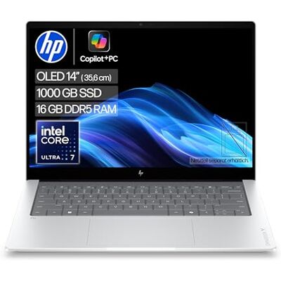 HP OmniBook X Laptop (14" 2K Display, Intel Core Ultra 7, 16GB RAM, 1TB, Win11, QWERTZ) Silber HP OmniBook X Laptop (14" 2K Display, Intel Core Ultra 7, 16GB RAM, 1TB, Win11, QWERTZ) Silber