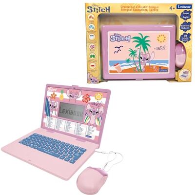 Lexibook , Disney Angel – Stitch, Lern-Laptop, zweisprachig, Französisch, Englisch, 124 Lernaktivitäten, großes Display 5,1 x 9,7 cm, realistische Tastatur und Maus, schlankes Design, JC598D1i1 Lexibook , Disney Angel – Stitch, Lern-Laptop, zweisprachig, Französisch, Englisch, 124 Lernaktivitäten, großes Display 5,1 x 9,7 cm, realistische Tastatur und Maus, schlankes Design, JC598D1i1