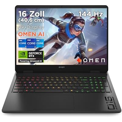 HP OMEN Gaming Laptop, 16" 2K WUXGA Display, 1920×1200, 16:10, 144Hz, Intel Core i7-14650HX, NVIDIA GeForce RTX 5060, 16GB RAM, 1TB SSD, Win 11, RGB-QWERTZ, Wi-Fi 6, Shadow Black, inkl. 3 Monate GamePass HP OMEN Gaming Laptop, 16" 2K WUXGA Display, 1920×1200, 16:10, 144Hz, Intel Core i7-14650HX, NVIDIA GeForce RTX 5060, 16GB RAM, 1TB SSD, Win 11, RGB-QWERTZ, Wi-Fi 6, Shadow Black, inkl. 3 Monate GamePass
