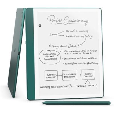 Amazon Zertifiziert und generalüberholt Kindle Scribe (64 GB) -Neuartiges Display mit gleichmäßigem Rahmen Direktes Schreiben in Büchern und Dokumenten Mit Premium-Eingabestift – Jadegrün Metallic Amazon Zertifiziert und generalüberholt Kindle Scribe (64 GB) -Neuartiges Display mit gleichmäßigem Rahmen Direktes Schreiben in Büchern und Dokumenten Mit Premium-Eingabestift – Jadegrün Metallic