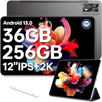 OUKITEL OT5 Tablet 12 Zoll 36+256GB Gaming Tablet, 11000mAh Akku, 2K IPS HD, MTK Helio G99 Octa-Core Android 13, 16MP+5MP, TÜV, Dual SIM/5G WiFi+4G LTE/OTG/GPS, Grau OUKITEL OT5 Tablet 12 Zoll 36+256GB Gaming Tablet, 11000mAh Akku, 2K IPS HD, MTK Helio G99 Octa-Core Android 13, 16MP+5MP, TÜV, Dual SIM/5G WiFi+4G LTE/OTG/GPS, Grau