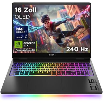 HP Omen MAX Gaming Laptop 16 Zoll UWVA 2.5K OLED Display 240Hz Intel Ultra 9-275HX (24C) NVIDIA GeForce RTX 5090 24GB VRAM 64 GB DDR5 RAM 2 TB SSD Windows 11 QWERTZ Alu Shadow Black HP Omen MAX Gaming Laptop 16 Zoll UWVA 2.5K OLED Display 240Hz Intel Ultra 9-275HX (24C) NVIDIA GeForce RTX 5090 24GB VRAM 64 GB DDR5 RAM 2 TB SSD Windows 11 QWERTZ Alu Shadow Black