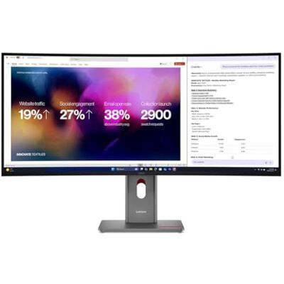 Lenovo ThinkVision P40WD-40 LED-Monitor gebogen 101.6 cm (40") (39.7" sichtbar) 5120 x 2160 5K @ 120 Hz IPS 400 cd/m² 2000:1 HDR10-4 ms Thunderbolt 4, HDMI, DisplayPort Lenovo ThinkVision P40WD-40 LED-Monitor gebogen 101.6 cm (40") (39.7" sichtbar) 5120 x 2160 5K @ 120 Hz IPS 400 cd/m² 2000:1 HDR10-4 ms Thunderbolt 4, HDMI, DisplayPort