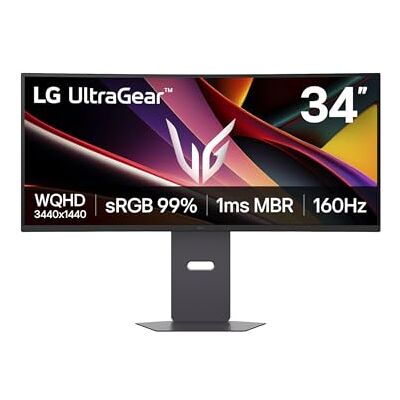 LG Ultragear™ 34G60ZA-B 34 Zoll 21:9 Curved UWQHD VA Gaming Monitor, 160Hz, HDR10, AMD FreeSync Premium, Schwarz LG Ultragear™ 34G60ZA-B 34 Zoll 21:9 Curved UWQHD VA Gaming Monitor, 160Hz, HDR10, AMD FreeSync Premium, Schwarz